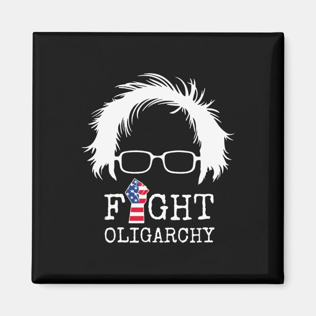 Fight Oligarchy Sanders And Aoc Freedom Us Anti Tr Magnet (Front)
