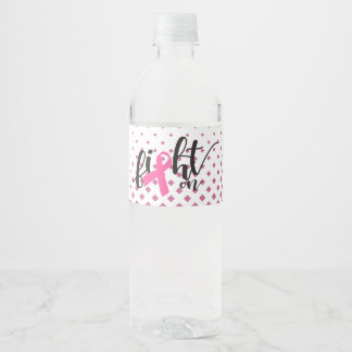 Fight On - Cancer Awareness Water Bottle Label