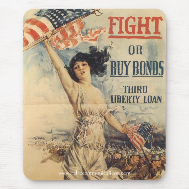 "Fight or Buy Bonds" WWl Poster Mouse Pad (Front)