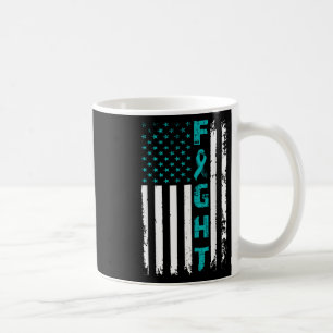 Fight Ovarian Cancer American Flag Awareness Survi Coffee Mug