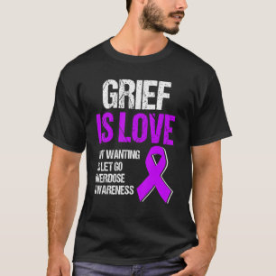 Fight Overdose Pruple Ribbon Opioid Overdose Aware T-Shirt