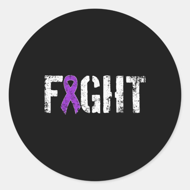Fight Pancreatic Cancer - Military Style Awareness Classic Round Sticker (Front)