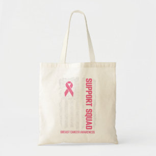 Fight Pink Ribbon Flower Breast Cancer Awareness W Tote Bag