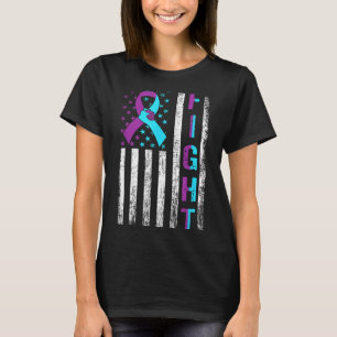Fight prevention awareness american flag ribbon T-Shirt