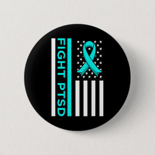 Fight Ptsd Stress Awareness Usa Flag Ribbon Graphi 6 Cm Round Badge