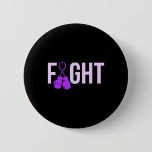 Fight Purple Ribbon Heimerheimer's Disease Awarene 6 Cm Round Badge
