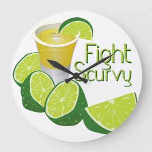 Fight Scurvy Large Clock