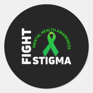 Fight Stigma Mental Health Awareness  Classic Round Sticker