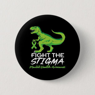 Fight Stigma Mental Health Awareness Lime Green Di 6 Cm Round Badge
