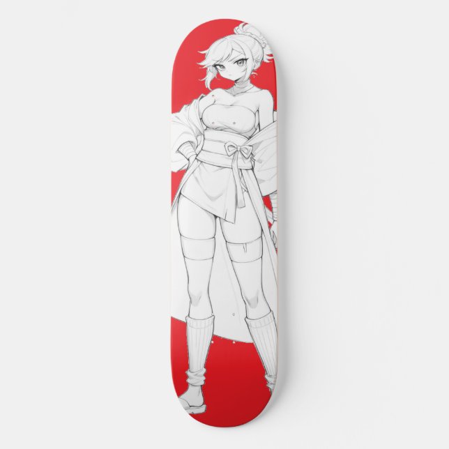 Fight Style Anime Girl Skateboard Deck (Front)