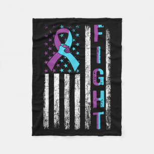 Fight Suicide Prevention Awareness American Flag R Fleece Blanket