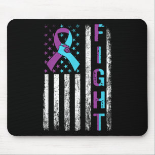 Fight Suicide Prevention Awareness American Flag R Mouse Pad