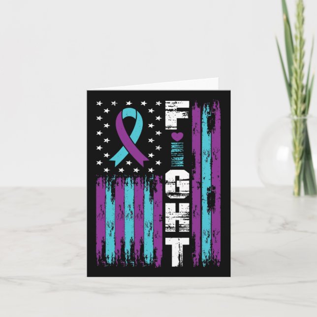 Fight Suicide Prevention Awareness Patriotic Ameri Card (Front)