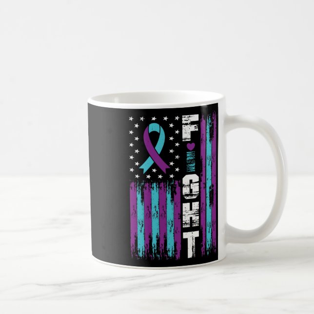 Fight Suicide Prevention Awareness Patriotic Ameri Coffee Mug (Right)