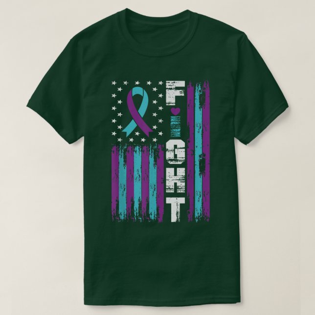 Fight Suicide Prevention Awareness Patriotic Ameri T-Shirt (Design Front)