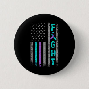 Fight Suicide Prevention Awareness Us American Fla 6 Cm Round Badge
