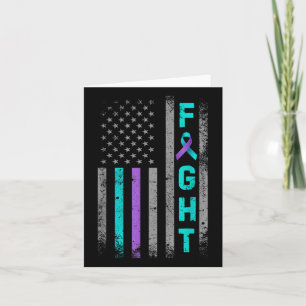 Fight Suicide Prevention Awareness Us American Fla Card