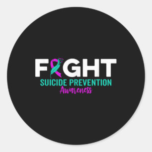 Fight Suicide Prevention Ribbon Depression Suicide Classic Round Sticker