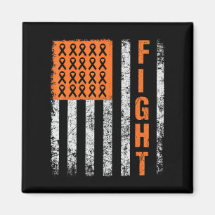 fight.support for Leukaemia Awareness orange Ribbo Magnet