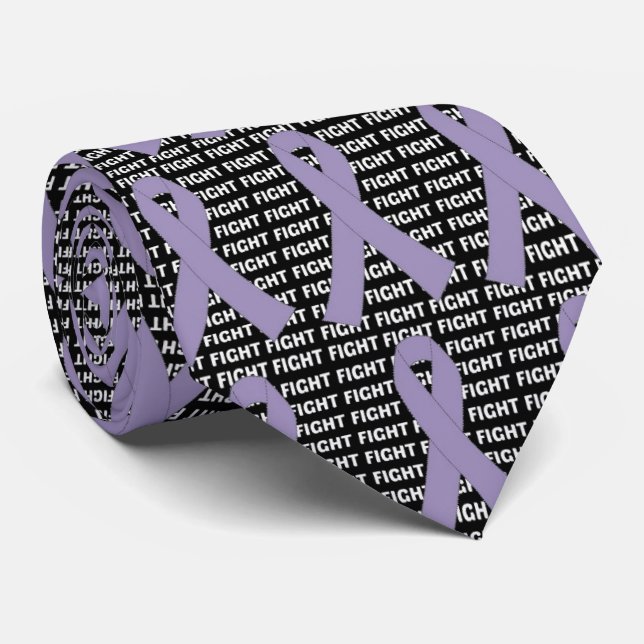 Fight Testicular Cancer Orchid Ribbon Tie (Rolled)