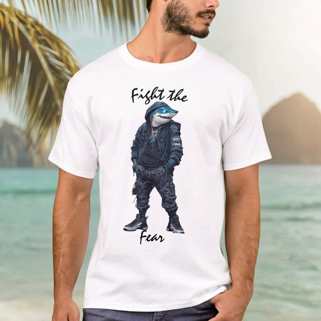 Fight the Fear Shark Warrior T-Shirt (Creator Uploaded)