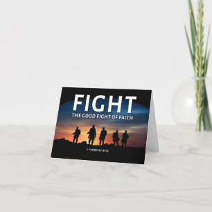 Fight the Good Fight of Faith Christian Bible  Thank You Card