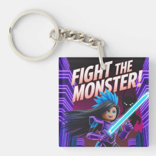 Fight the monster key ring