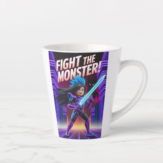 Fight the monster  latte mug (Right)