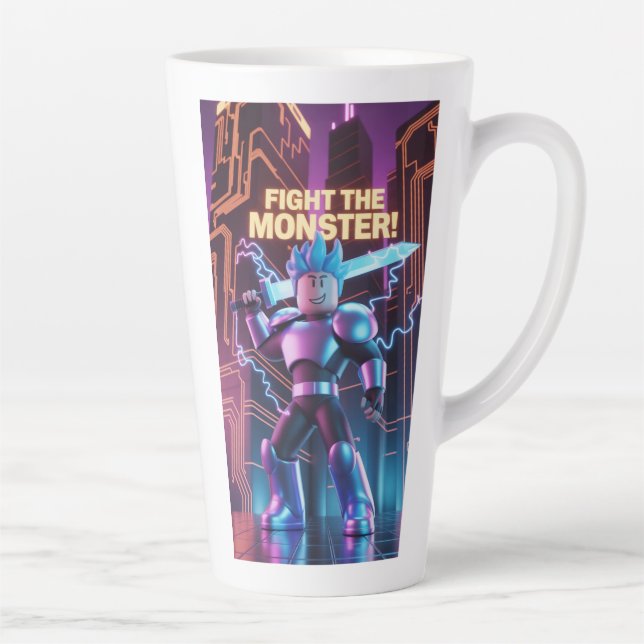 Fight the monster  latte mug (Right)