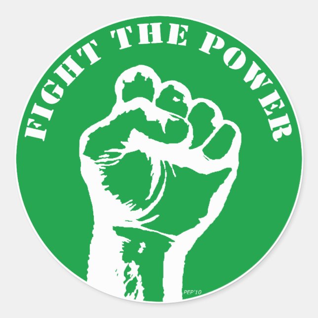 Fight The Power Classic Round Sticker (Front)