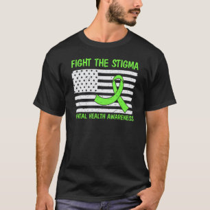 Fight The Stigma American Flag Mental Health Aware T-Shirt