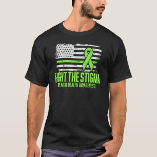 Fight The Stigma American Flag Mental Health Aware T-Shirt