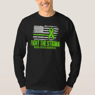 Fight The Stigma American Flag Mental Health Aware T-Shirt