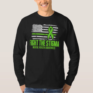 Fight The Stigma American Flag Mental Health Aware T-Shirt