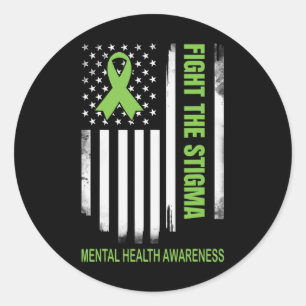 Fight The Stigma For Mental Health Awareness  Classic Round Sticker
