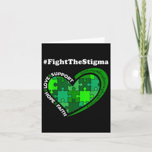 Fight The Stigma Green Ribbon Mental Health Awaren Card