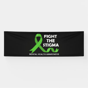 Fight The Stigma Green Ribbon Mental Health Banner