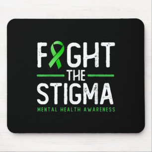 Fight The Stigma - Green Ribbon Tee, Mental Health Mouse Pad