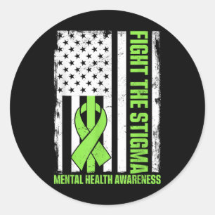 Fight The Stigma Mental Health Awareness Classic Round Sticker