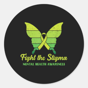 Fight The Stigma, Mental Health Awareness Classic Round Sticker