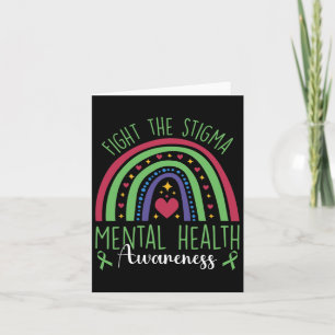 Fight The Stigma Mental Health Awareness Green Rib Card