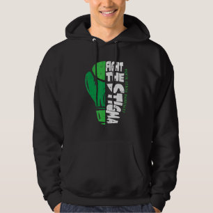 Fight The Stigma Mental Health Awareness Green Rib Hoodie