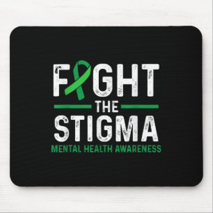 Fight The Stigma Mental Health Awareness Green Rib Mouse Pad