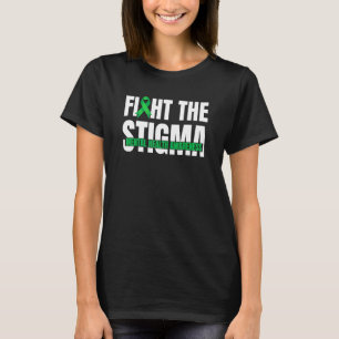 Fight The Stigma Mental Health Awareness Green Rib T-Shirt