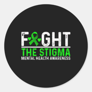 Fight The Stigma Mental Health Awareness Month Classic Round Sticker