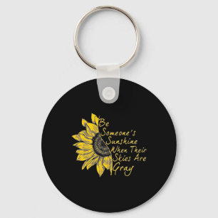 Fight The Stigma Mental Health Awareness Sunflower Key Ring