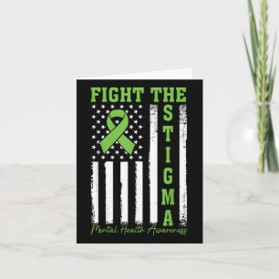 Fight The Stigma Mental Health Awareness Usa Flag Card