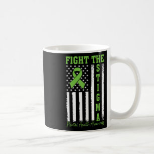Fight The Stigma Mental Health Awareness Usa Flag Coffee Mug