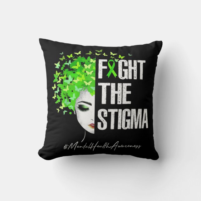 Fight The Stigma  Mental Health Awareness Women Gi Cushion (Front)