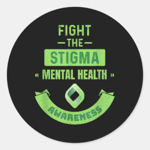 Fight The Stigma Mental Health Human Brain Illness Classic Round Sticker